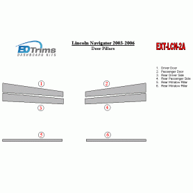 Lincoln Navigator 2003-2006 Exterior Door Window Pillar Post Cover Trim