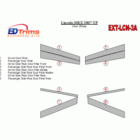 Lincoln MKX 2007-UP Exterior Door Window Pillar Post Cover Trim