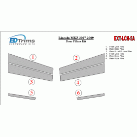 Lincoln MKZ 2007-2009 Exterior Door Window Pillar Post Cover Trim