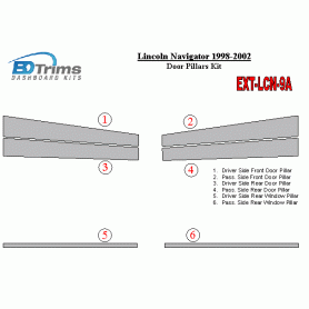 Lincoln Navigator 1998-2002 Exterior Door Window Pillar Post Cover Trim