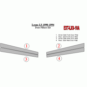Lexus LS 1990-1994 Exterior Door Window Pillar Post Cover Trim