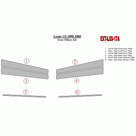 Lexus GS 1998-2005 Exterior Door Window Pillar Post Cover Trim