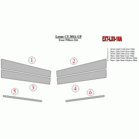 Lexus CT 2011-UP Exterior Door Window Pillar Post Cover Trim