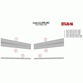 Lexus LX 1998-2007 Exterior Door Window Pillar Post Cover Trim