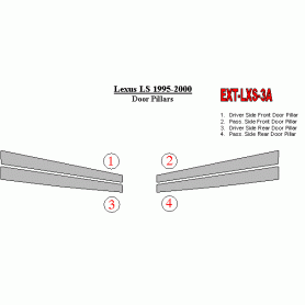 Lexus LS 1995-2000 Exterior Door Window Pillar Post Cover Trim