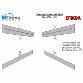 Mercury Sable 1990-1995 Exterior Door Window Pillar Post Cover Trim