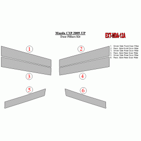 Mazda CX9 2009-UP Exterior Door Window Pillar Post Cover Trim