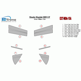 Mazda Mazda6 2009-UP Exterior Door Window Pillar Post Cover Trim