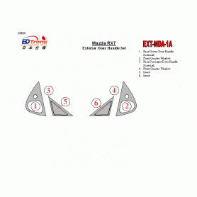 Mazda RX-7 2003-UP Exterior Door Window Pillar Post Cover Trim