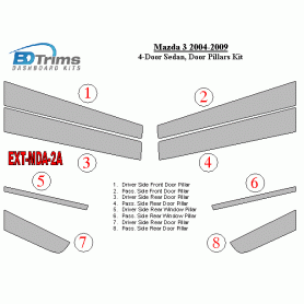 Mazda Mazda3 2004-2009 Exterior Door Window Pillar Post Cover Trim