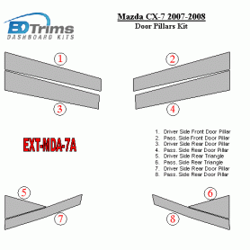 Mazda CX7 2007-2008 Exterior Door Window Pillar Post Cover Trim