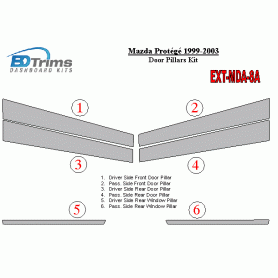 Mazda Protege 1999-2003 Exterior Door Window Pillar Post Cover Trim