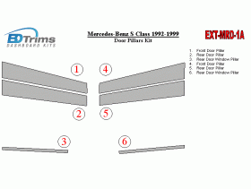 Mercedes Benz S Class 1992-1999 Exterior Door Window Pillar Post Cover Trim