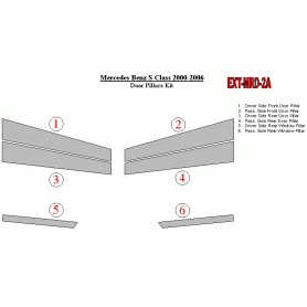 Mercedes Benz S Class 2000-2006 Exterior Door Window Pillar Post Cover Trim