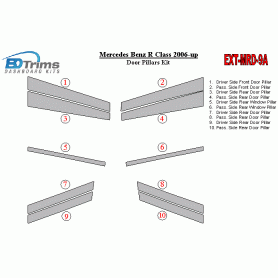 Mercedes Benz R Class 2006-UP Exterior Door Window Pillar Post Cover Trim