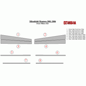 Mitsubishi Montero 2001-2006 Exterior Door Window Pillar Post Cover Trim