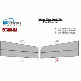 Nissan Titan 2004-2006 Exterior Door Window Pillar Post Cover Trim