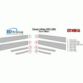 Nissan Altima 2002-2006 Exterior Door Window Pillar Post Cover Trim