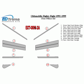 Oldsmobile Eighty Eght 1992-1999 Exterior Door Window Pillar Post Cover Trim