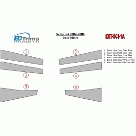 Scion xA 2004-2006 Exterior Door Window Pillar Post Cover Trim