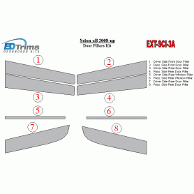 Scion xB 2008-UP Exterior Door Window Pillar Post Cover Trim