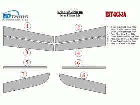 Scion xB 2008-UP Exterior Door Window Pillar Post Cover Trim