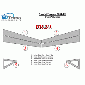 Suzuki Forenza 2004-UP Exterior Door Window Pillar Post Cover Trim