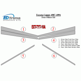 Toyota Camry 1987-1991 Exterior Door Window Pillar Post Cover Trim