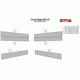 Toyota Sienna 2011-UP Exterior Door Window Pillar Post Cover Trim
