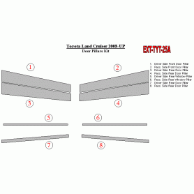 Toyota Land Cruiser 2008-UP Exterior Door Window Pillar Post Cover Trim