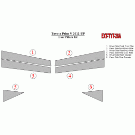 Toyota Prius V 2012-UP Exterior Door Window Pillar Post Cover Trim