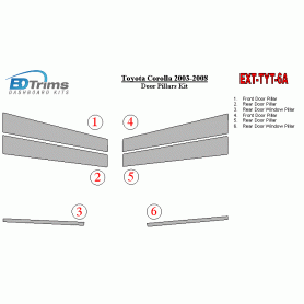Toyota Corolla 2003-2008 Exterior Door Window Pillar Post Cover Trim