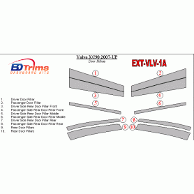 Volvo XC90 2007-UP Exterior Door Window Pillar Post Cover Trim