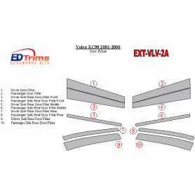 Volvo XC90 2001-2006 Exterior Door Window Pillar Post Cover Trim