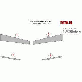 Volkswagen Jetta 2011-UP Exterior Door Window Pillar Post Cover Trim
