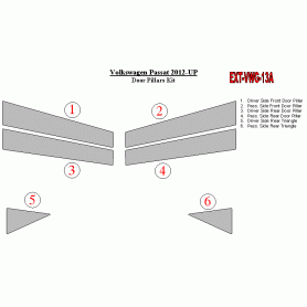 Volkswagen Passat 2012-UP Exterior Door Window Pillar Post Cover Trim