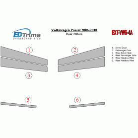 Volkswagen Passat 2006-2010 Exterior Door Window Pillar Post Cover Trim