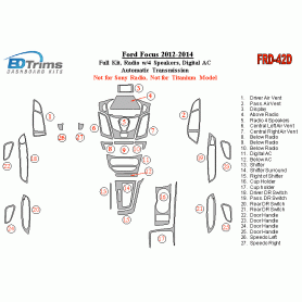 Ford Focus 2012 - 2014 Dash Trim Kit