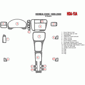 Honda Civic 1999 - 2000 Dash Trim Kit