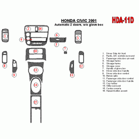 Honda Civic 2001 - 2001 Dash Trim Kit