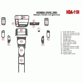 Honda Civic 2001 - 2001 Dash Trim Kit