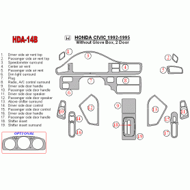 Honda Civic 1992 - 1995 Dash Trim Kit