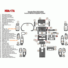 Honda Pilot 2003 - 2004 Dash Trim Kit