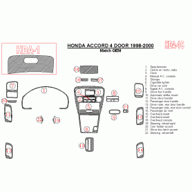 Honda Accord 1998 - 2000 Dash Trim Kit