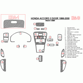 Honda Accord 1998 - 2000 Dash Trim Kit