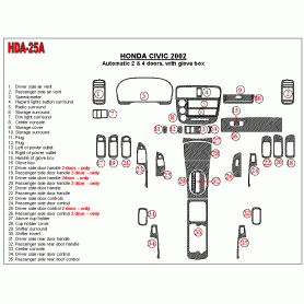 Honda Civic 2002 - 2002 Dash Trim Kit