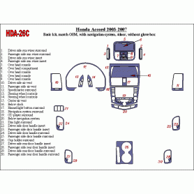 Honda Accord 2003 - 2007 Dash Trim Kit