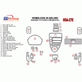Honda Civic SI 2002 - 2005 Dash Trim Kit