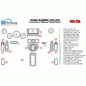 Honda Element 2003 - 2006 Dash Trim Kit