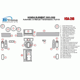 Honda Element 2003 - 2006 Dash Trim Kit